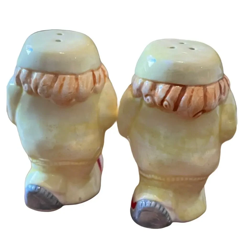Vintage Japanese Kitsch Headless Jogger Salt and Pepper Shakers, Set